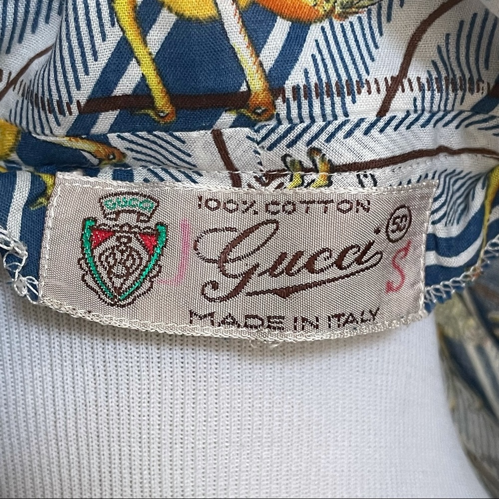 Gucci ostrich printed lightweight button shirt - Picture 4 of 8